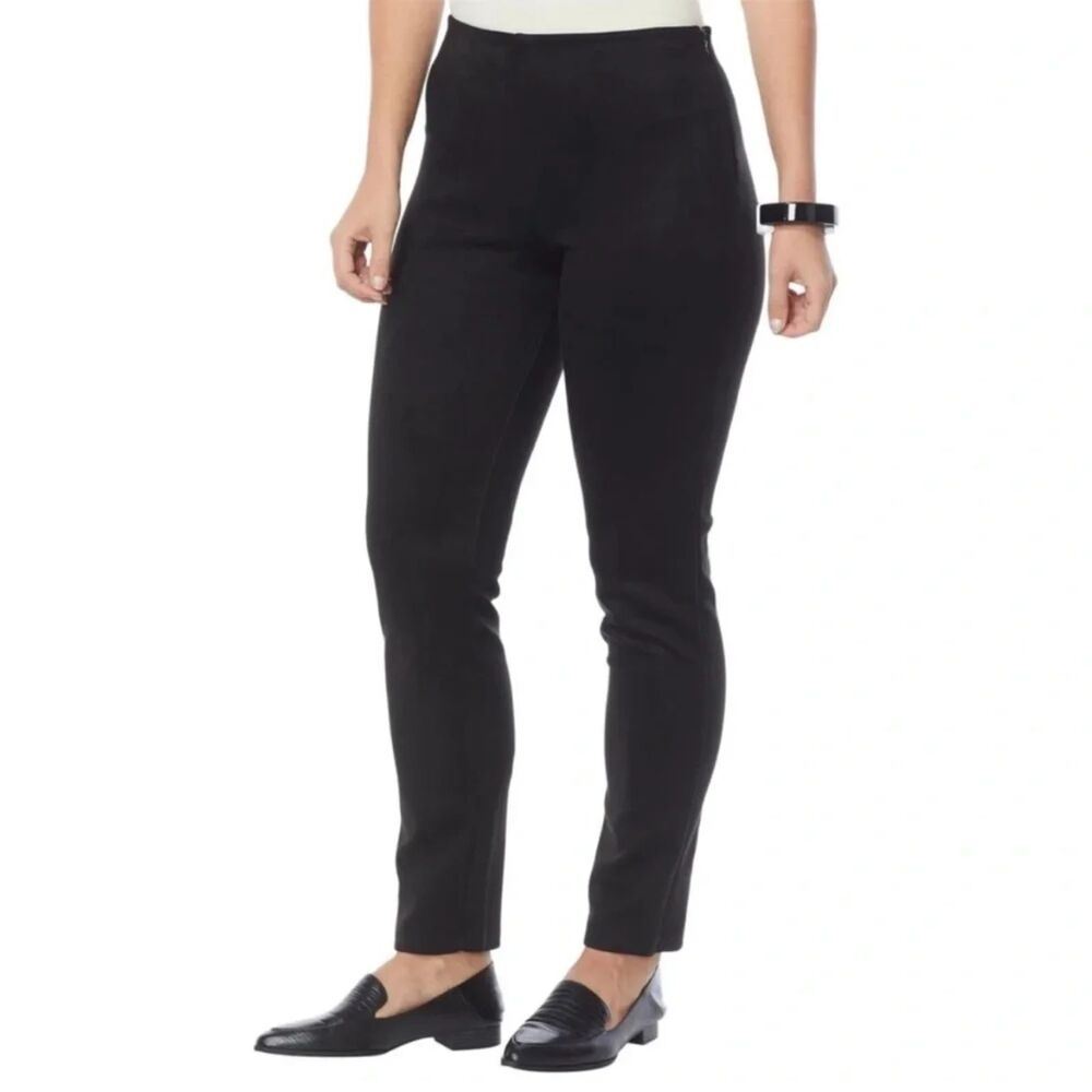 Marla Wynne Faux Suede Pull-On Pants Women’s Plus Size 24W Black Stretch